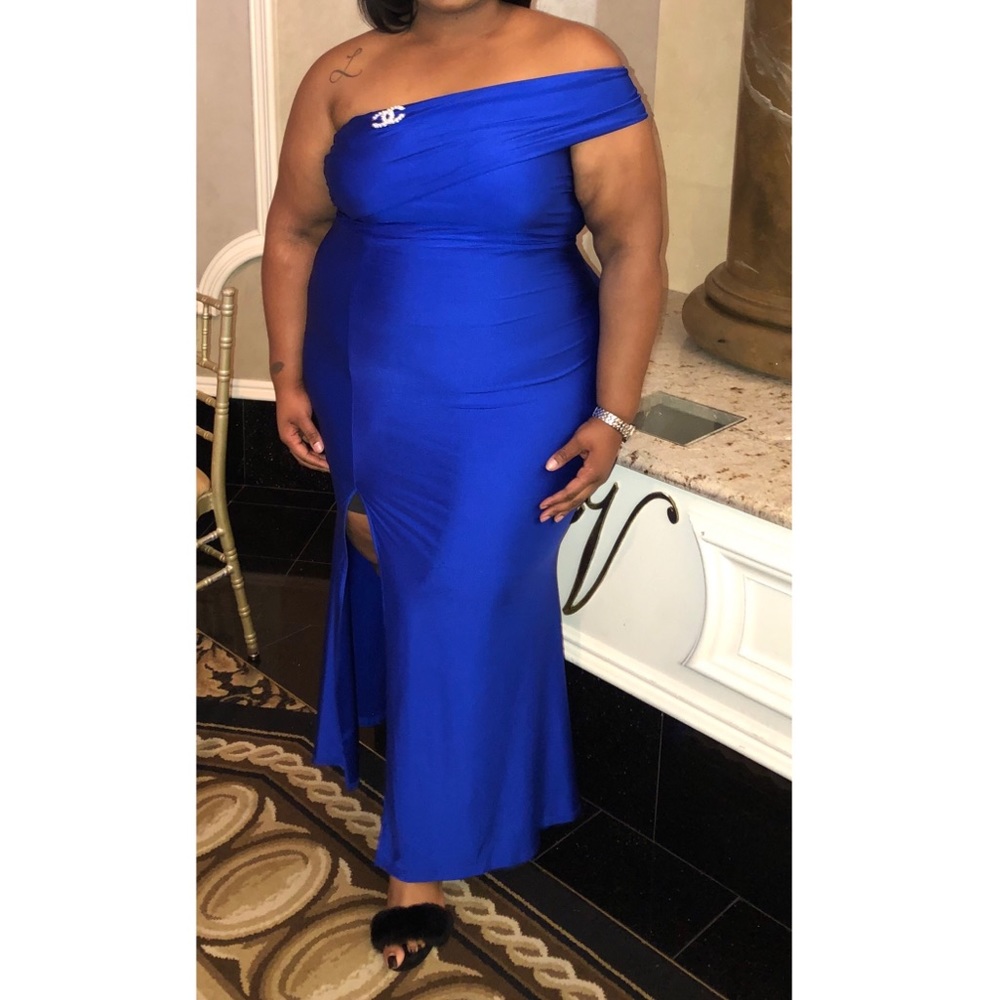 Royal Blue Gown with Slit